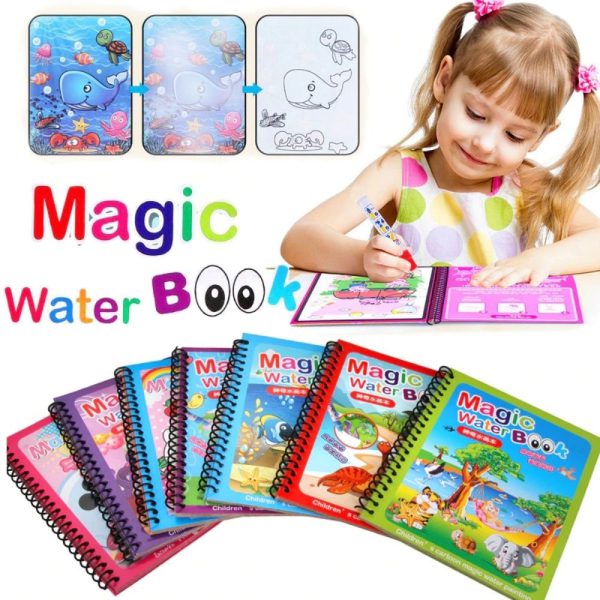 Reusable™️ 8 pages Magic Water Painting & Drawing Board Book + Doodle pen