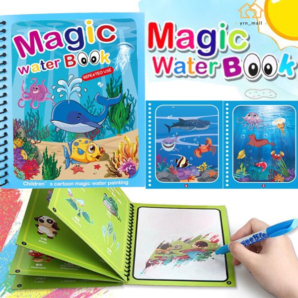 Reusable™️ 8 pages Magic Water Painting & Drawing Board Book + Doodle pen