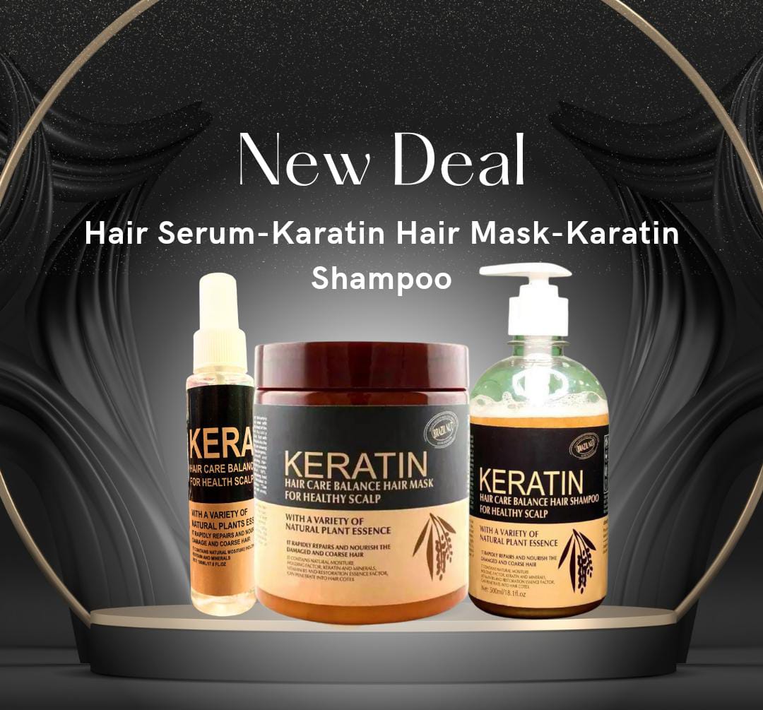 Pack Of 3 Iteams Keratin Hair Mask| Karatin Shampoo| Karatin Hair Serum